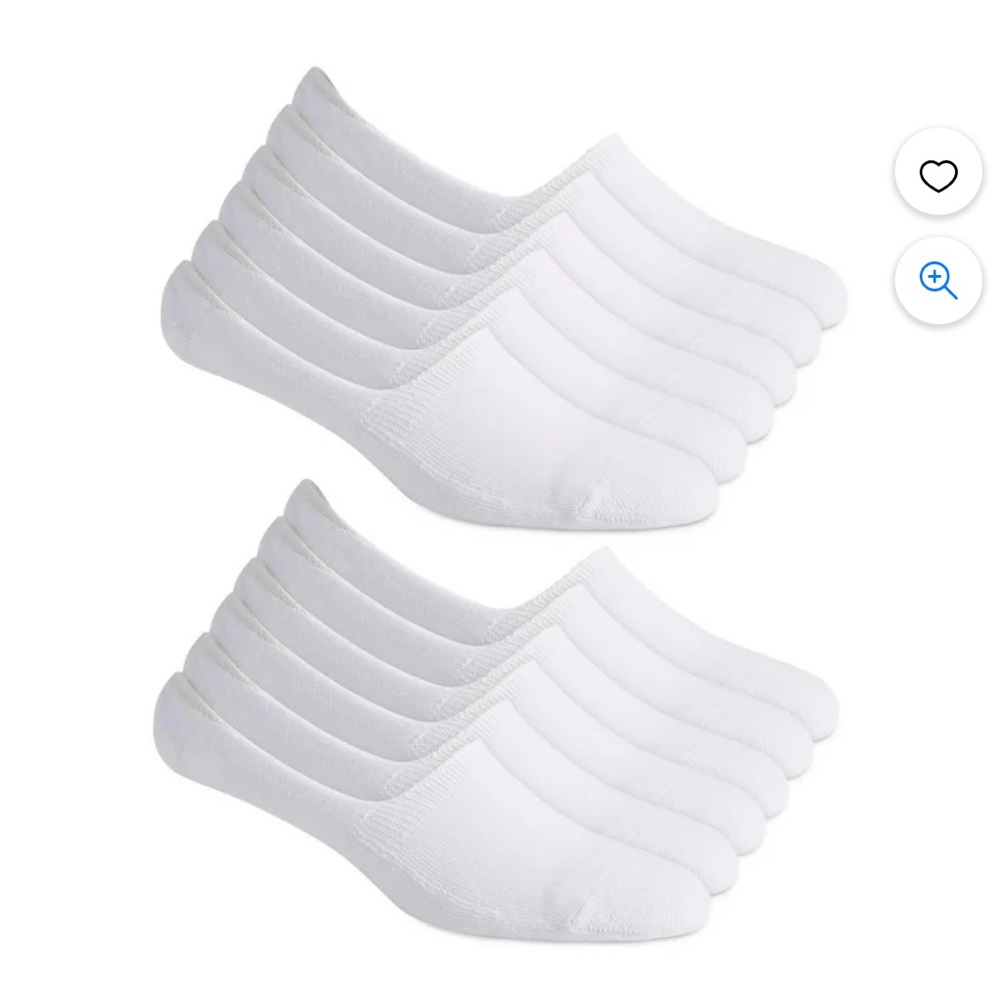 12 PK Men’s No-Show White Socks Size 7-12 New in package - Picture 1 of 3